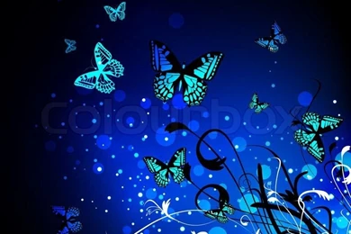 Bright Seamless Blue Butterfly Backgrounds