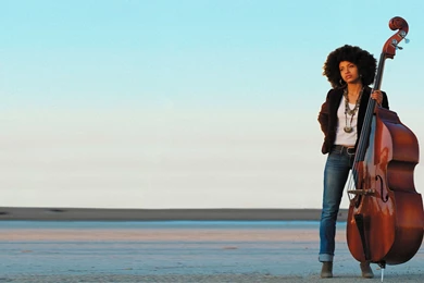 Download Wallpapers 1920x1080 Esperanza Spalding, Cello, Girl, Sky ...