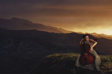 Women, Landscape, Cello Wallpapers HD