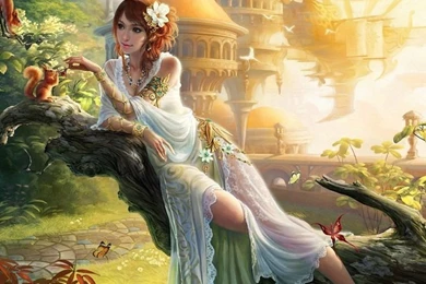 Asian Fairy Posing On A Tree HD Wallpapers On MobDecor Http://www ...