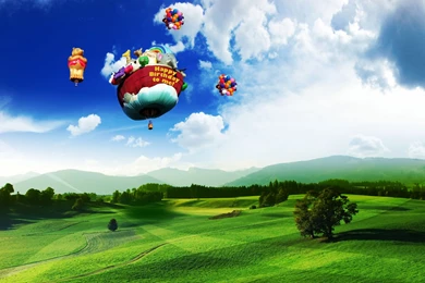 Hot Air Balloon Over Lavender Field Wallpapers   ImgMob