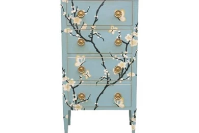 Moissonier Chiffonnier Directoire Dresser In Floral Wallpapers ...