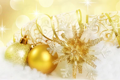 Golden Christmas Ornaments   Christmas Wallpapers (22229809)   Fanpop