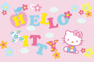 Cute Pink Patchwork Hello Kitty Wallpapers   Cute Wallpapers