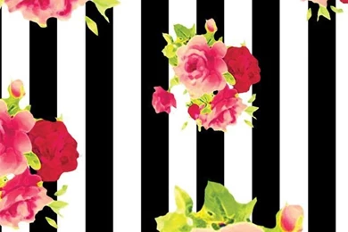 iPhone Wallpapers Floral Wallpapers Pink Black White Stripe Roses ...