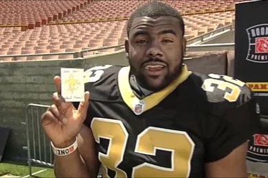 Mark Ingram Shows Off His Panini America Sketch Card YouTube