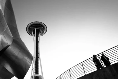 Looking Up At The Seattle Space Needle HD Desktop Wallpapers : High ...