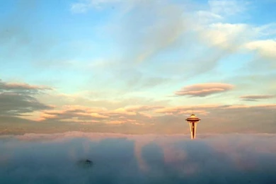 Space Needle In The Fog Seattle 406984 Wallpapers   (