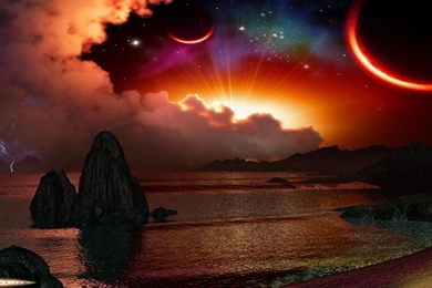 STORM Weather Rain Sky Clouds Nature Moon Planet Fantasy Ocean Sea ...