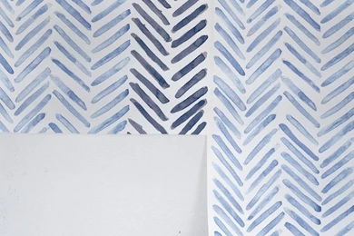 Blue Striped Wallpapers Printed In The UK By OccipintiOccipinti