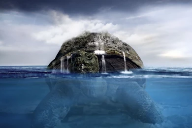 1920x1080 Turtle Island Ocean Fantasy Desktop PC And Mac Wallpapers