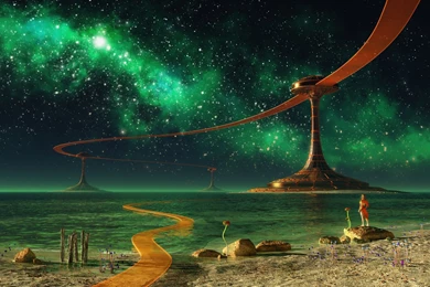 Futuristic Bridge Across The Ocean Wallpapers   Fantasy Wallpapers ...
