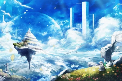 Sad Fairy And The Floating Island Wallpapers   Anime Wallpapers ...