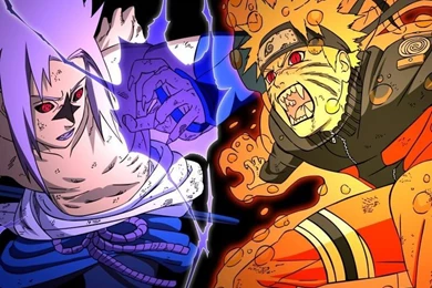 Naruto Kyubi Vs Sasuke   NARUTO SHIPPUDEN Wallpapers