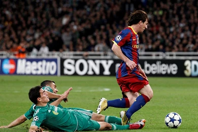 Popular Argentine Footballer Lionel Messi On Ground HD Photo