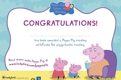 Peppa Pig Reading Certificate   Scholastic Kids' Club