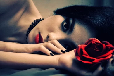 Desktop HD Wallpapers Beautiful Girl With Red Rose Wallpapers For ...