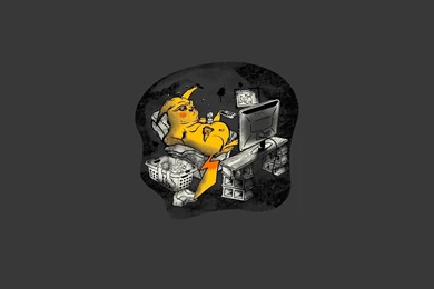 Pikachu Pokemon Abstract Cartoons Simple Wallpapers