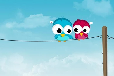 Download Abstract Cartoon Art, Love Birds Enjoying
