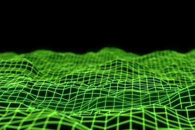 3d Green Polygon Landscape Dual Screen Wallpapers