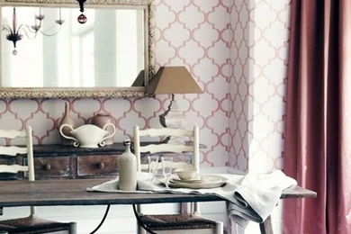 Living Room With Floral Wallpapers