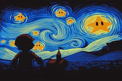 Mario Starry Night (1920x1080) : Wallpapers