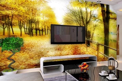 Customizable Romantic Aesthetic Golden Autumn Wallpapers Bedroom ...