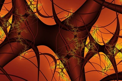 Download Wallpapers 2560x1080 Black, Orange, Blood Vessels, System ...