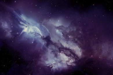 A Purple Nebula In Starry Galaxy Wallpapers