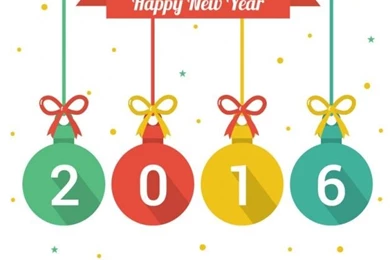 Happy New Year Backgrounds With Christmas Baubles Vector