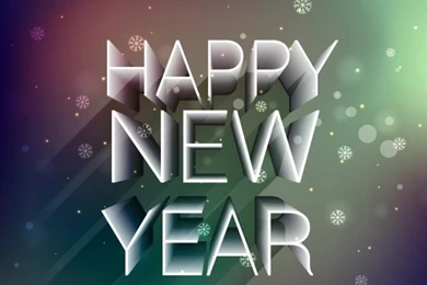 3d Happy New Year On Bokeh Backgrounds Vector
