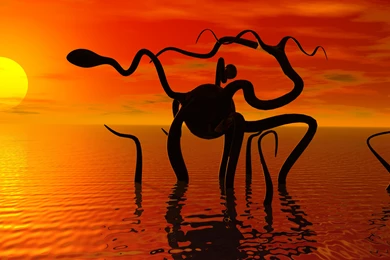 UHD 8K Water Monster Sunset