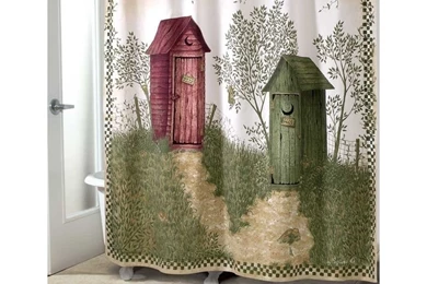 Outhouse Wallpapers Border BG1621BD, Primitive Country Bath Decor