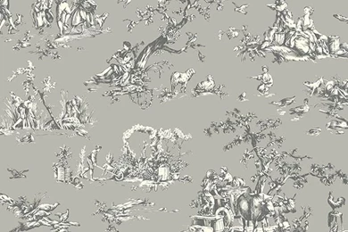 AB2131 Black & White Scenic Toile Wallpapers By York