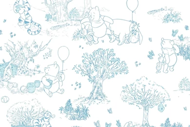 Walt Disney Kids Pooh And Friends 33' X 20.5" Toile Wallpapers ...