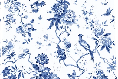 Blue And White Toile Wallpapers   All Wallpapers New