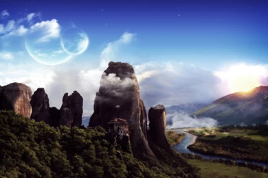 Religious Monastery Hill Mountian Secluded Hd Backgrounds ...