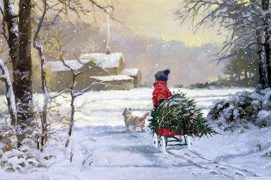 Winter Painting HD Desktop Wallpapers : Widescreen : High ...