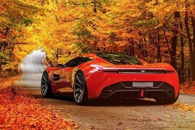 1280x800 Aston Martin In Autumn Scenery Desktop PC And Mac Wallpapers