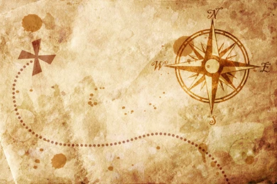 Old Map With A Compass On It Wallpapers
