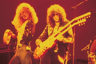 Led Zeppelin Concert Guitar Ban Group Color Wallpapers
