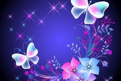 Beautiful Butterflies With Flowers Vector Backgrounds 03   Vector ...