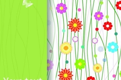 Free Colorful Spring Flowers And Butterflies Backgrounds Vector ...