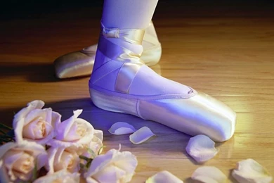 Ballet Dancer And Roses   Stock Photos Of Arts Symbols 3   Wallcoo.net