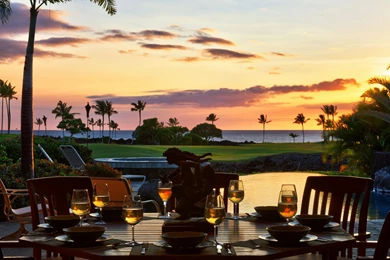 Mauna Lani Cape Sunset Over Golf Course And Ocean Hawaii Big ...
