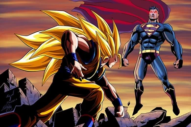 DeviantArt: More Like Goku Vs Superman Colored By SWAVE18