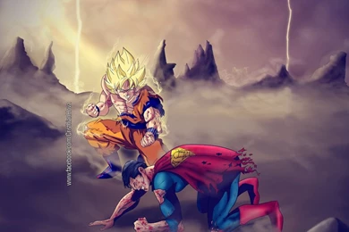 Goku Vs Superman   Wallpaper.
