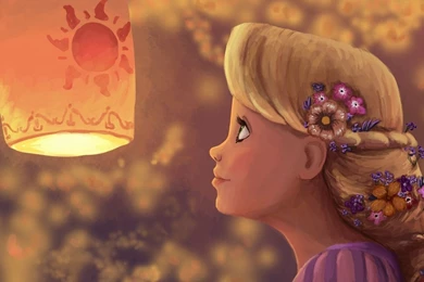 Rapunzel Gazing At A Lantern   Tangled Wallpapers   Cartoon ...