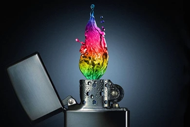 Wallpapers Lighting Water Fire Colour   1440 X 900   Digital Art 3d ...