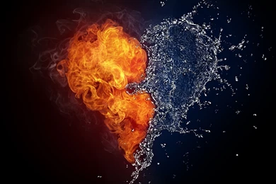 Fire Water Heart Wallpapers